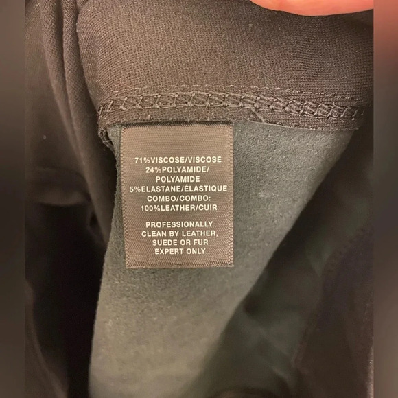 Lafayette 148 New York Leather Panel Pant Black Size Small - Picture 6 of 8